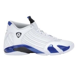 Jordan 14 Retro White Hyper Royal Sneakers Shoes GS Size 7Y